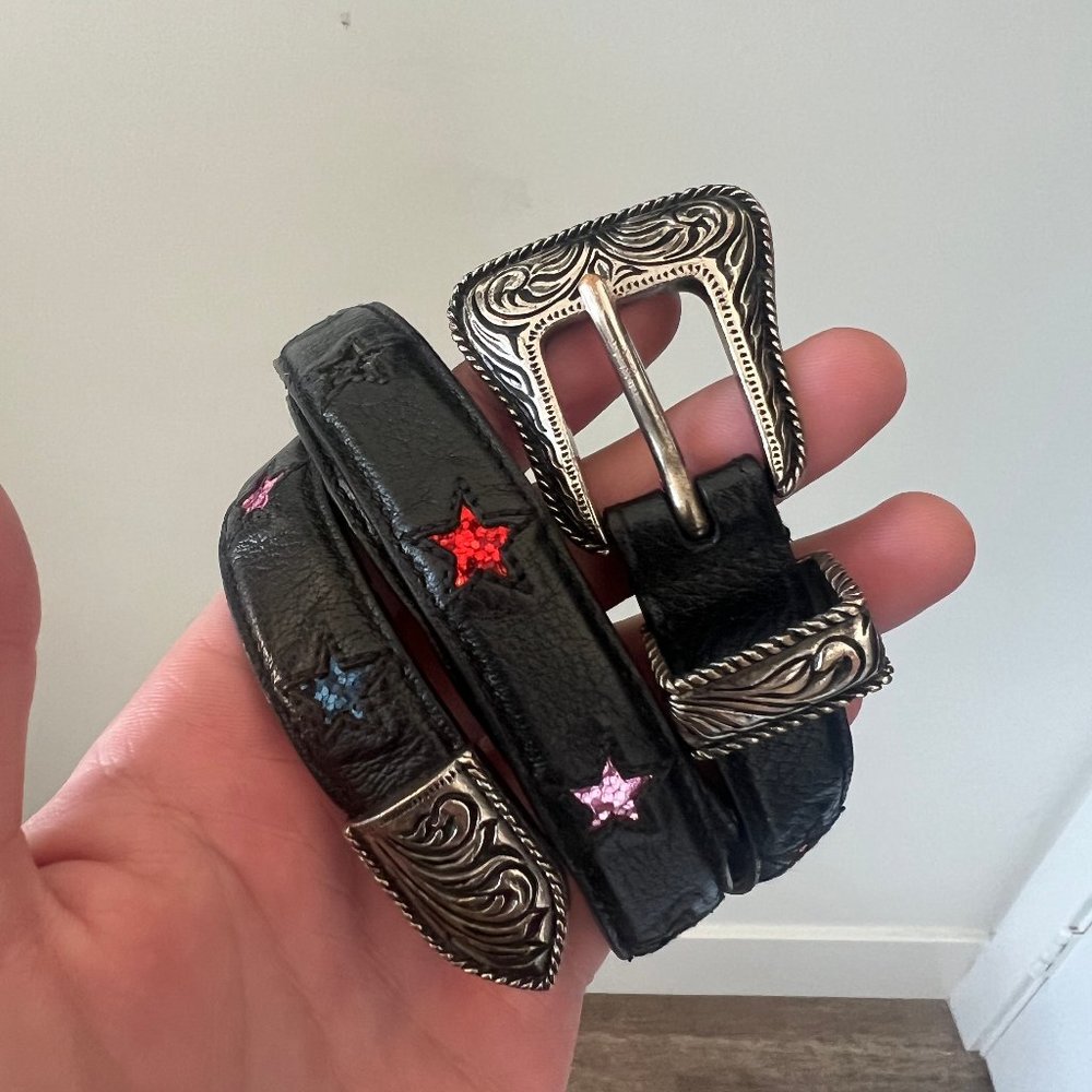 Saint Laurent Western Style Star Belt